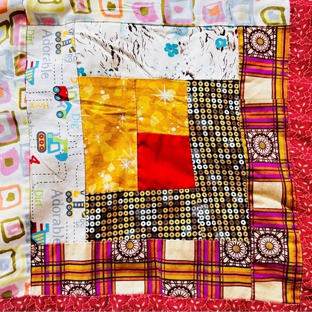 40”x27 Homemade Quilted Throw ,picnic quilt.